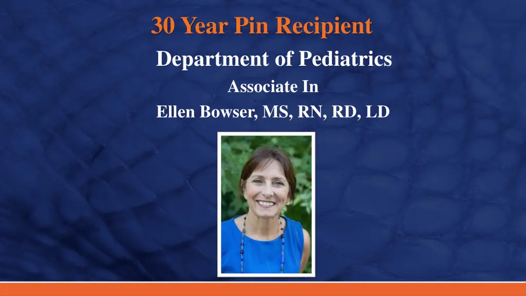 30 year pin recipient department of pediatrics