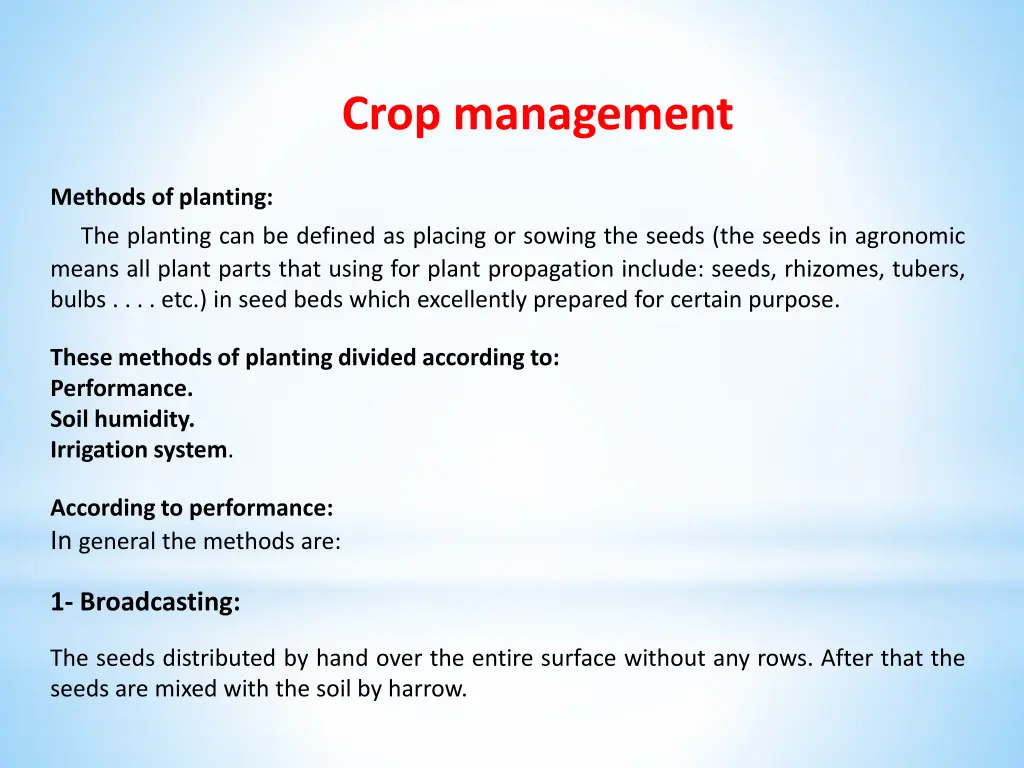 crop management