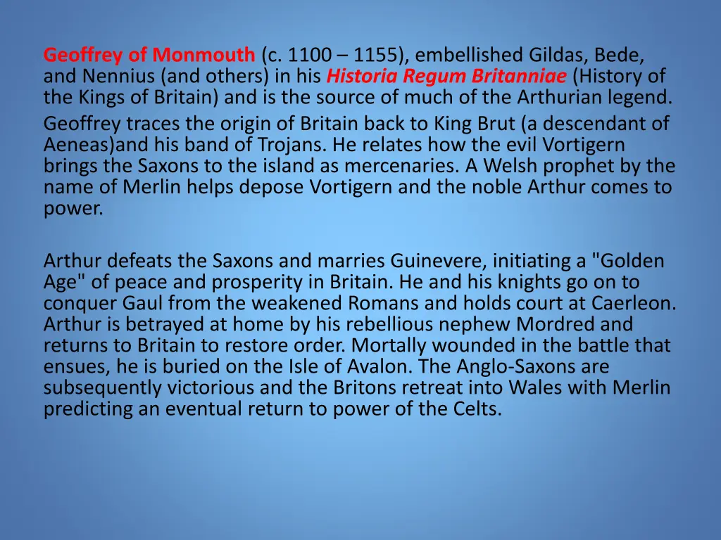 geoffrey of monmouth c 1100 1155 embellished