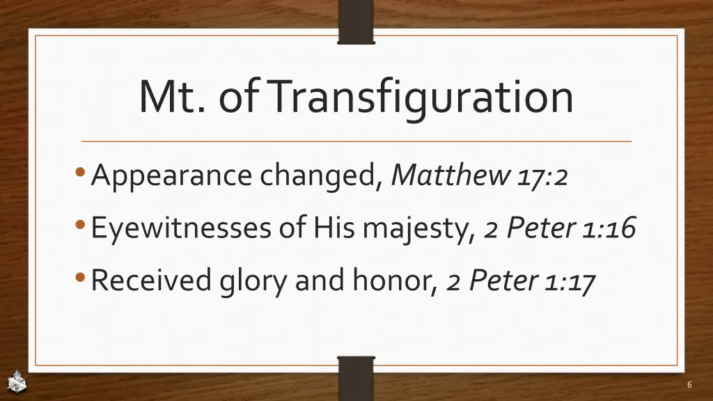 mt of transfiguration