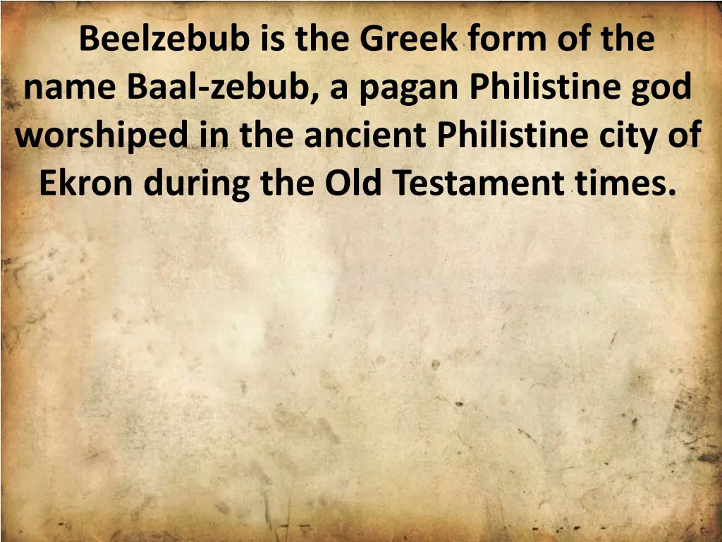 beelzebub is the greek form of the name baal