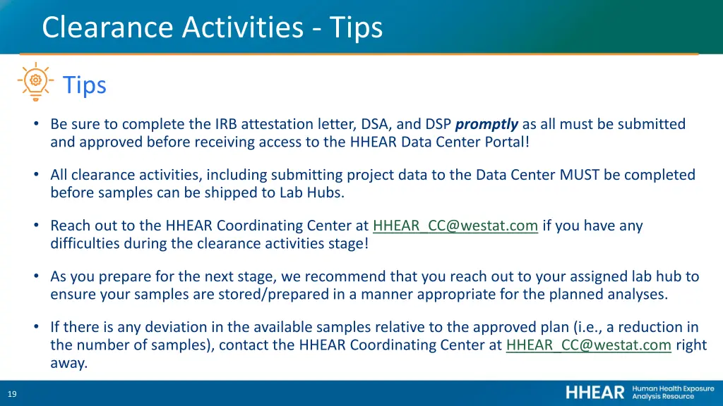 clearance activities tips