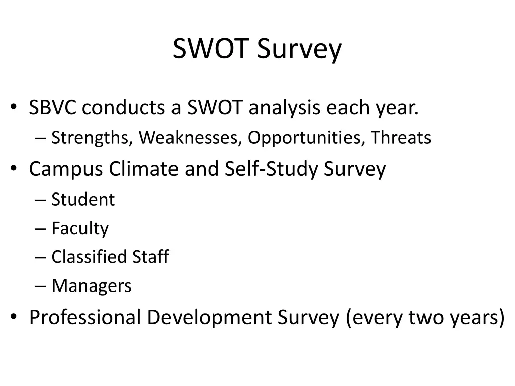 swot survey