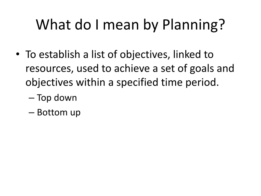 what do i mean by planning