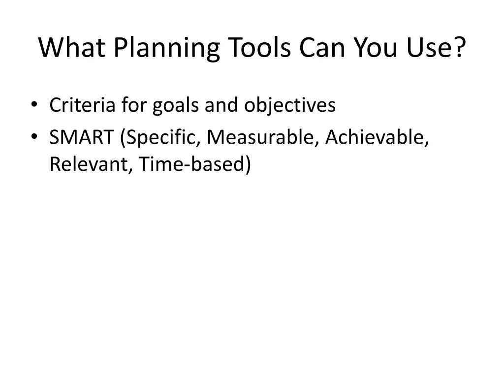 what planning tools can you use