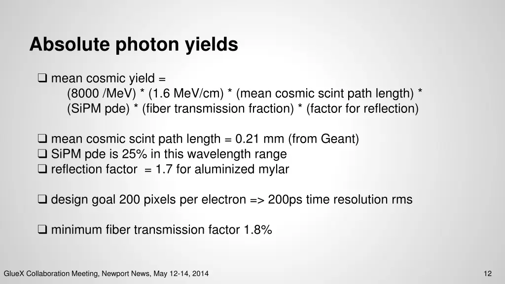 absolute photon yields