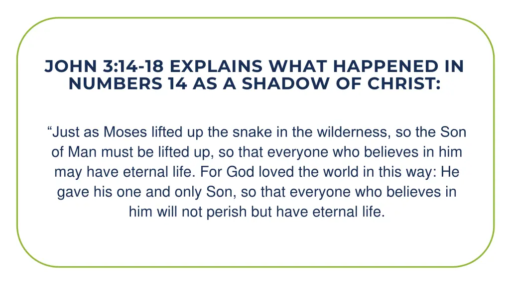 john 3 14 18 explains what happened in numbers