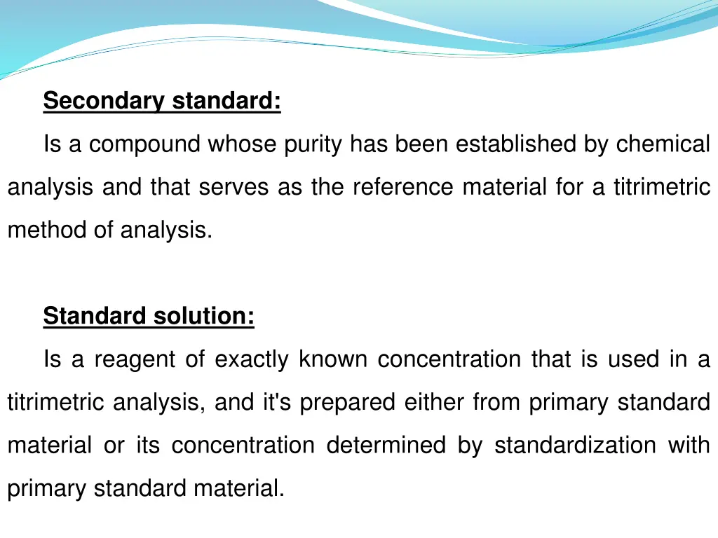 secondary standard
