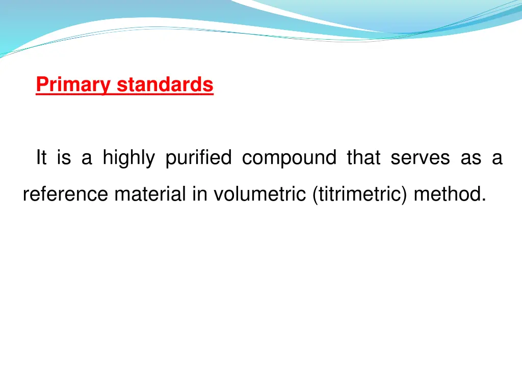 primary standards