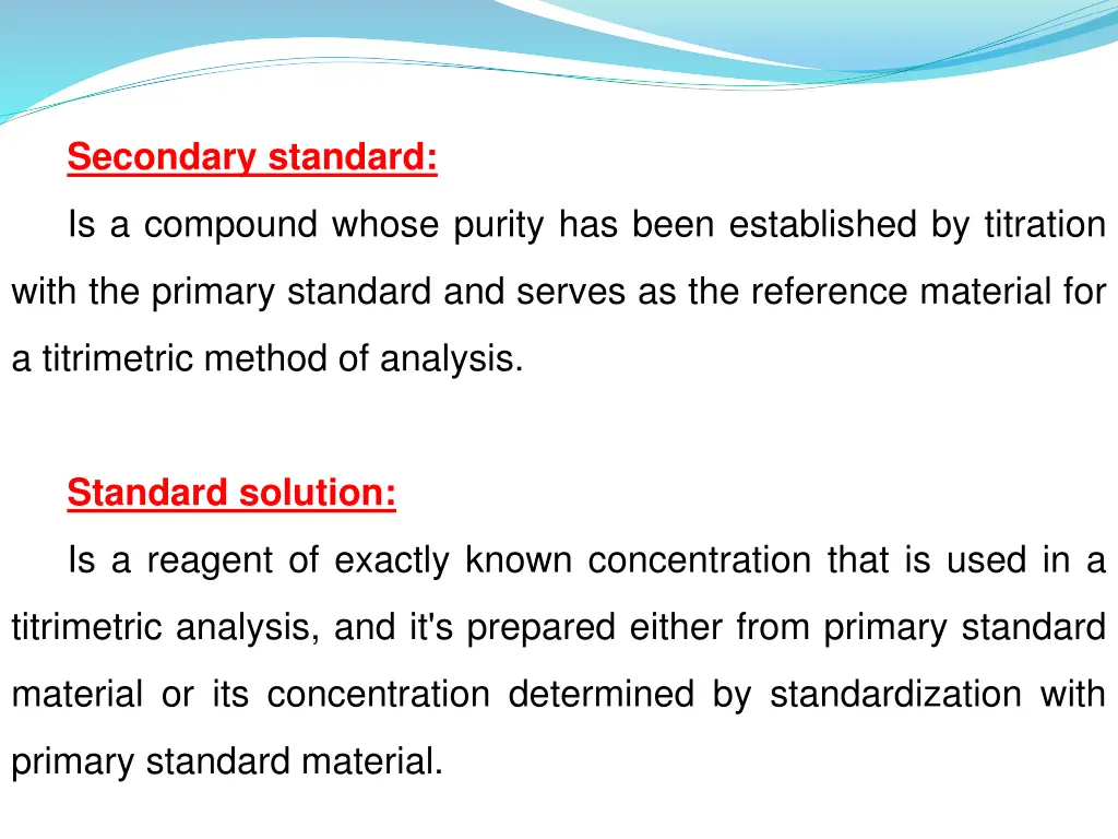 secondary standard