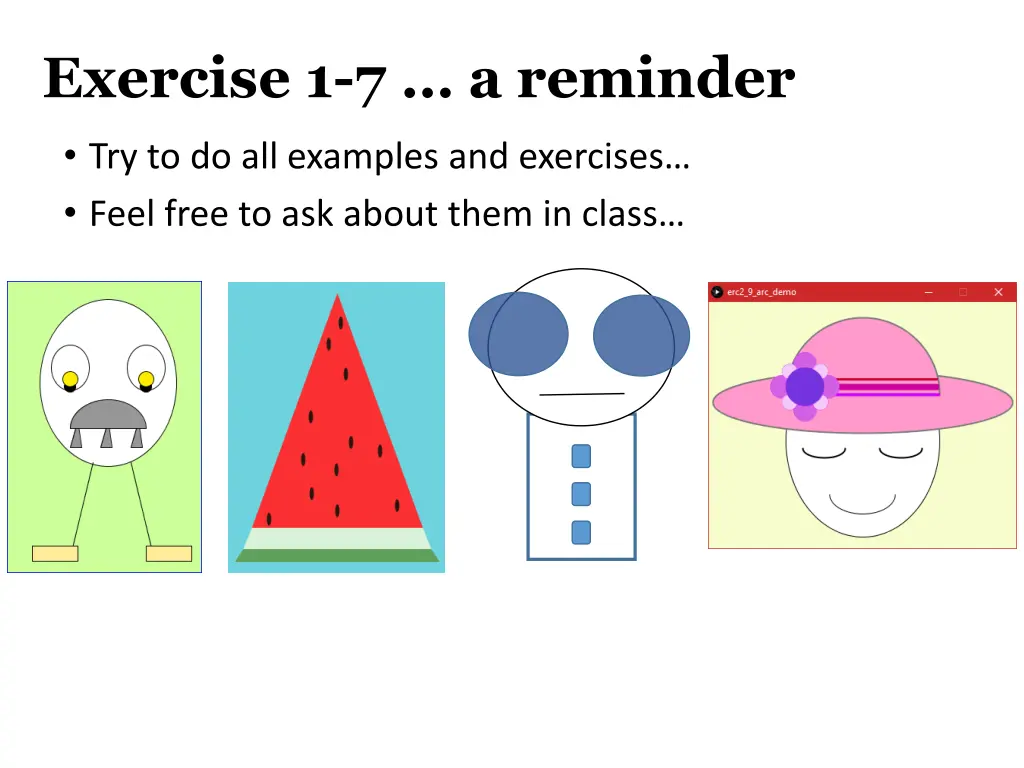 exercise 1 7 a reminder