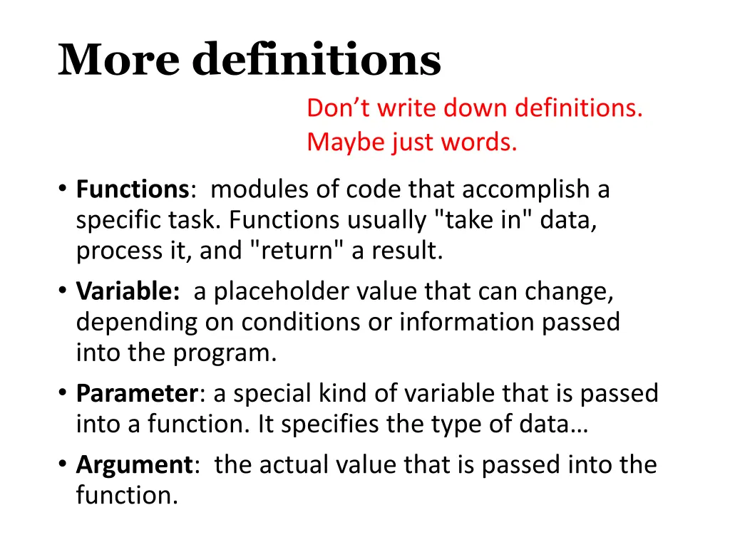 more definitions