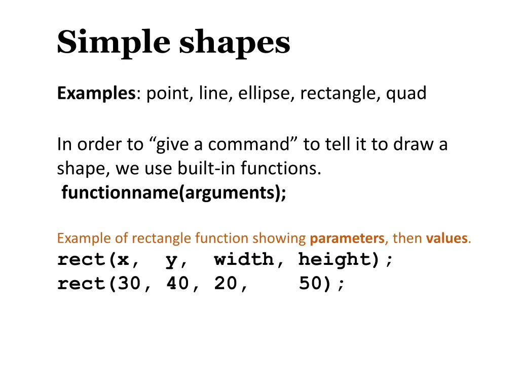 simple shapes