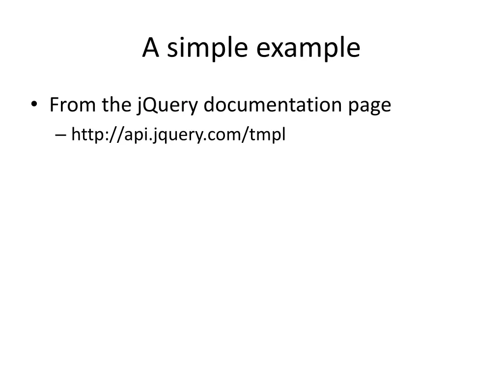 a simple example