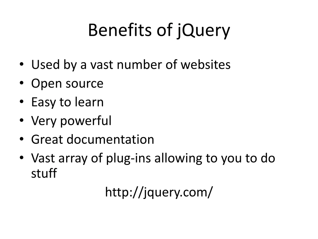 benefits of jquery