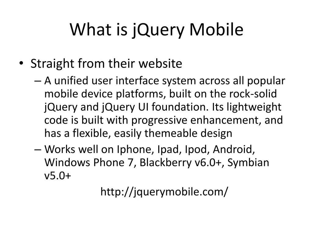 what is jquery mobile