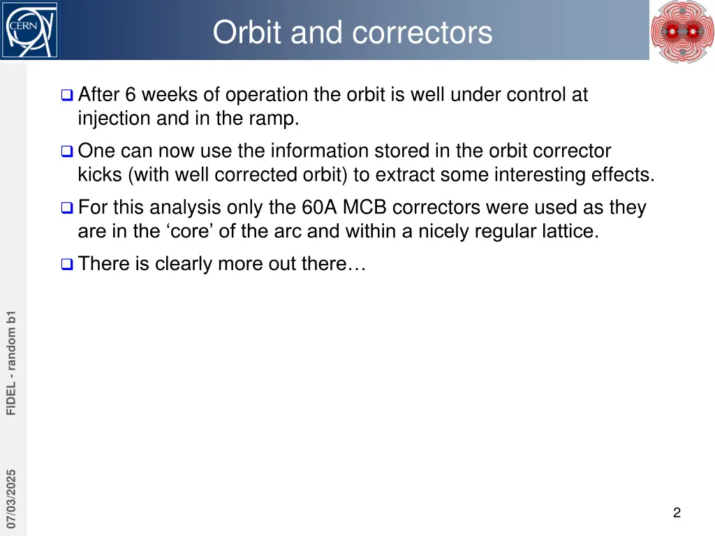 orbit and correctors