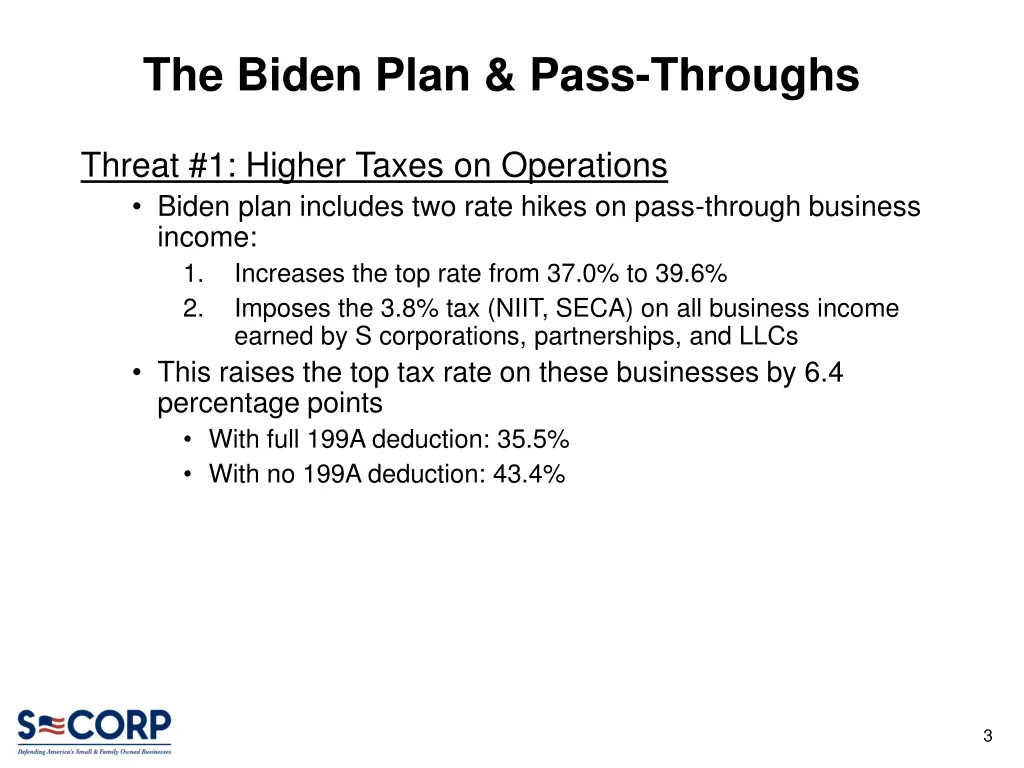 the biden plan pass throughs 1