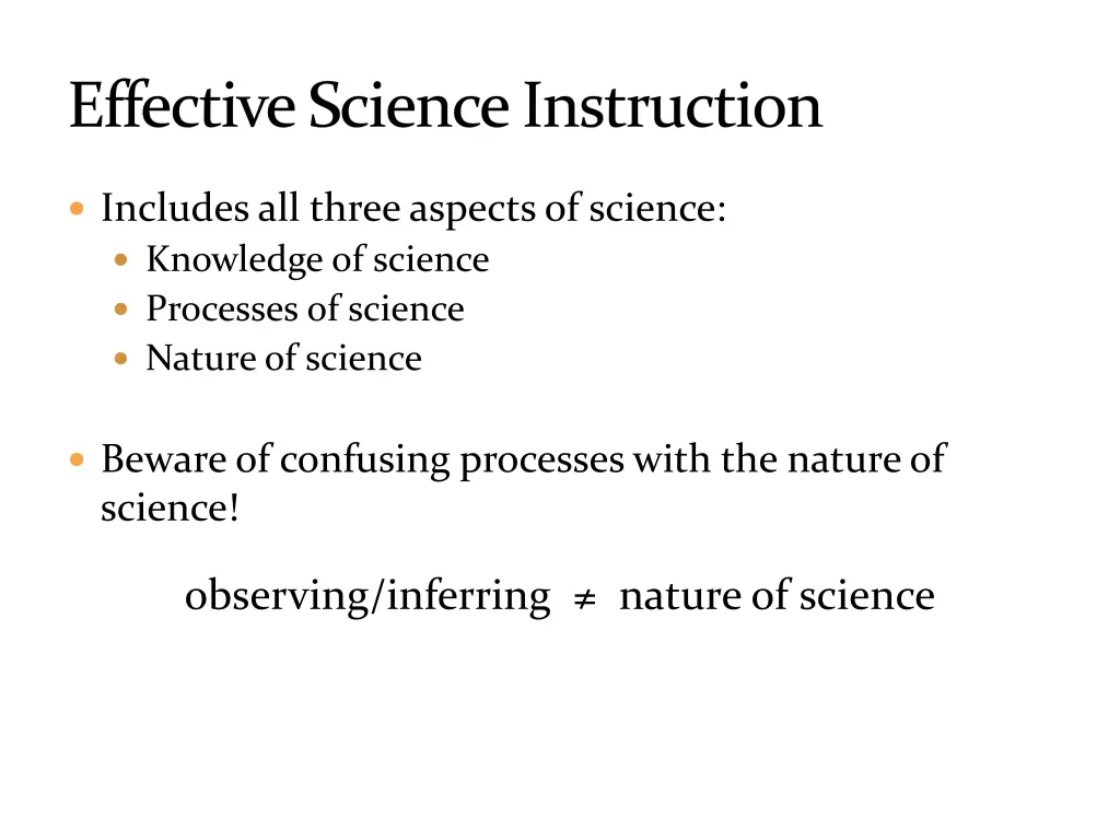 effective science instruction
