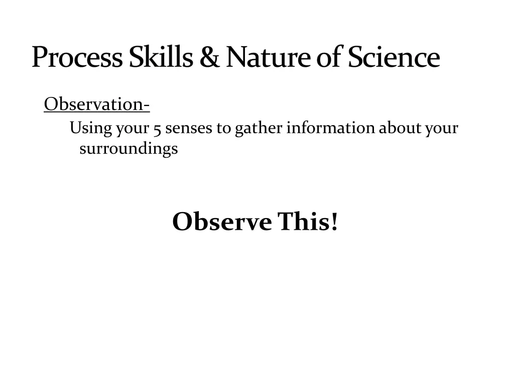 process skills nature of science