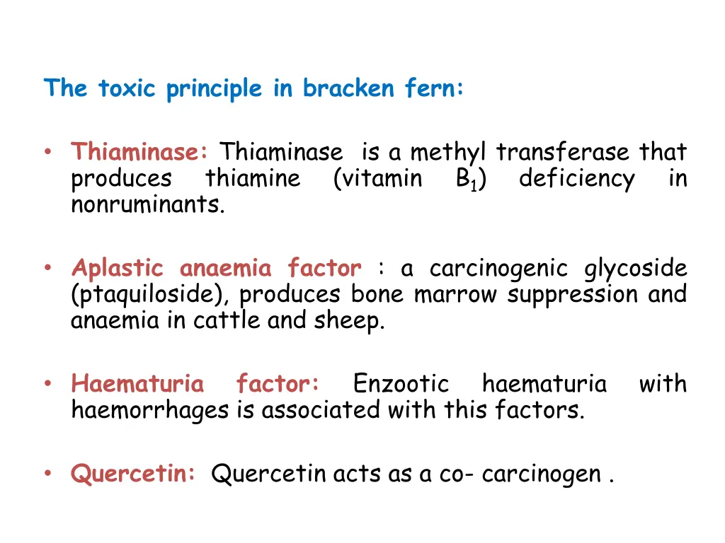 the toxic principle in bracken fern