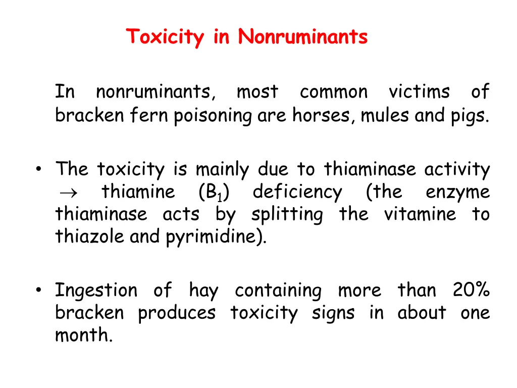 toxicity in nonruminants