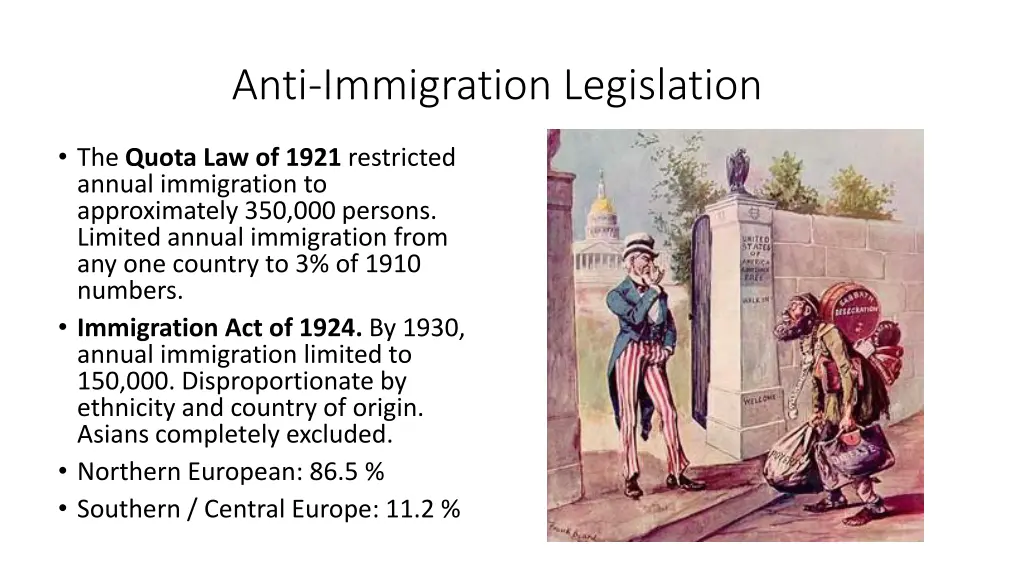 anti immigration legislation