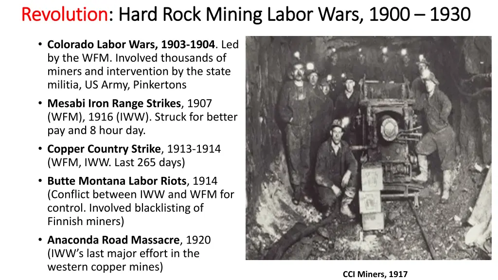 revolution revolution hard rock mining labor wars