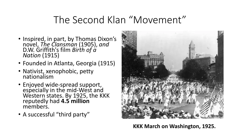 the second klan movement