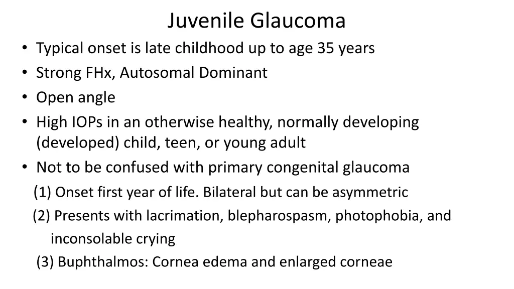 juvenile glaucoma