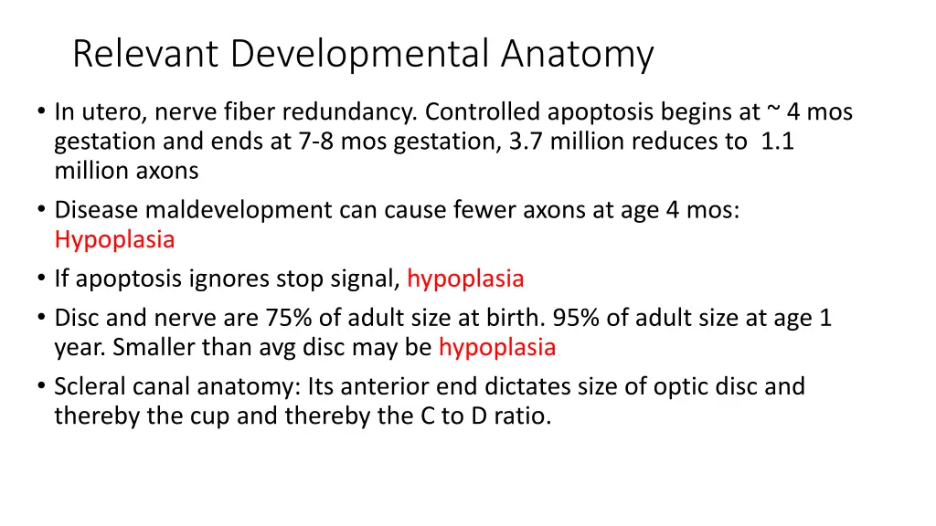 relevant developmental anatomy