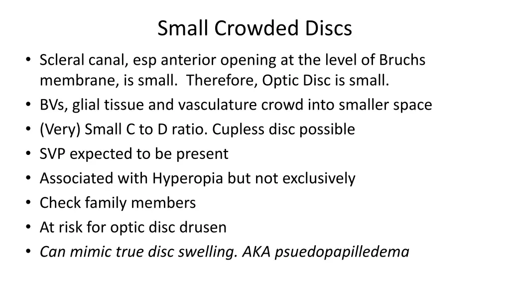 small crowded discs