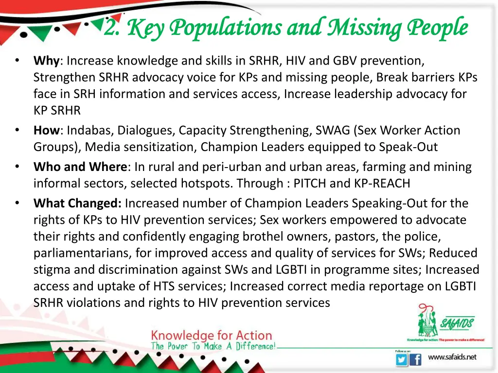 2 key populations and missing people