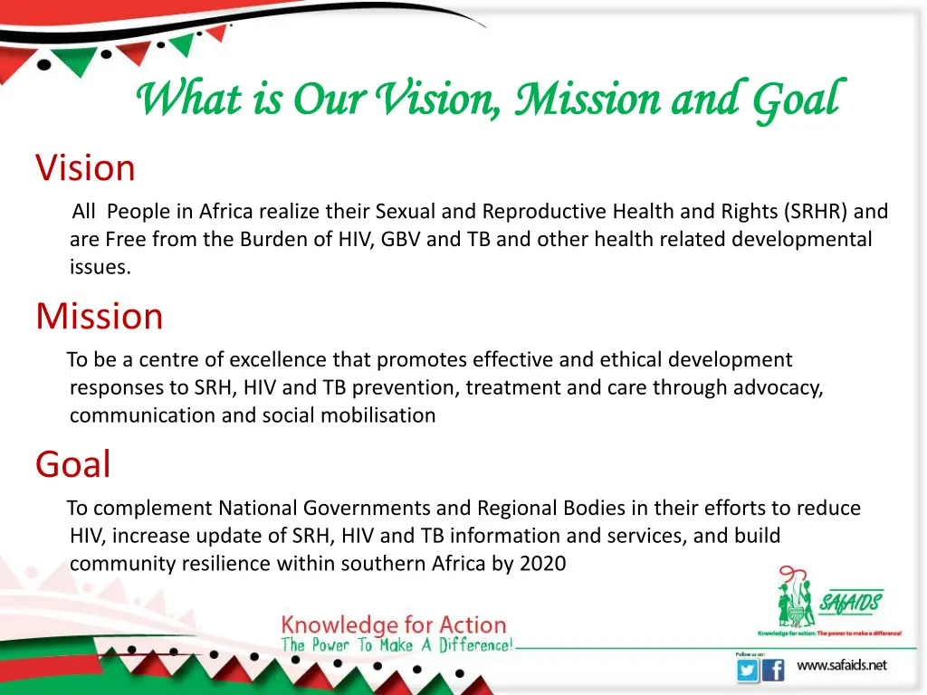 what is our vision mission and goal what