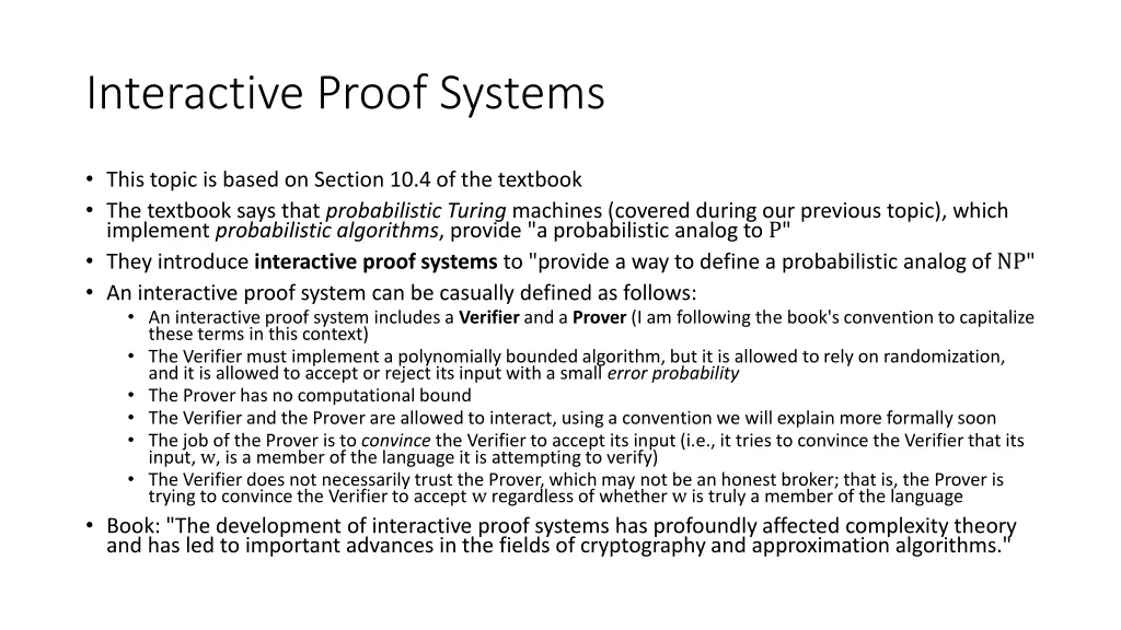 interactive proof systems