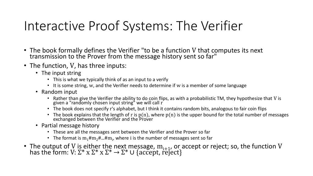 interactive proof systems the verifier