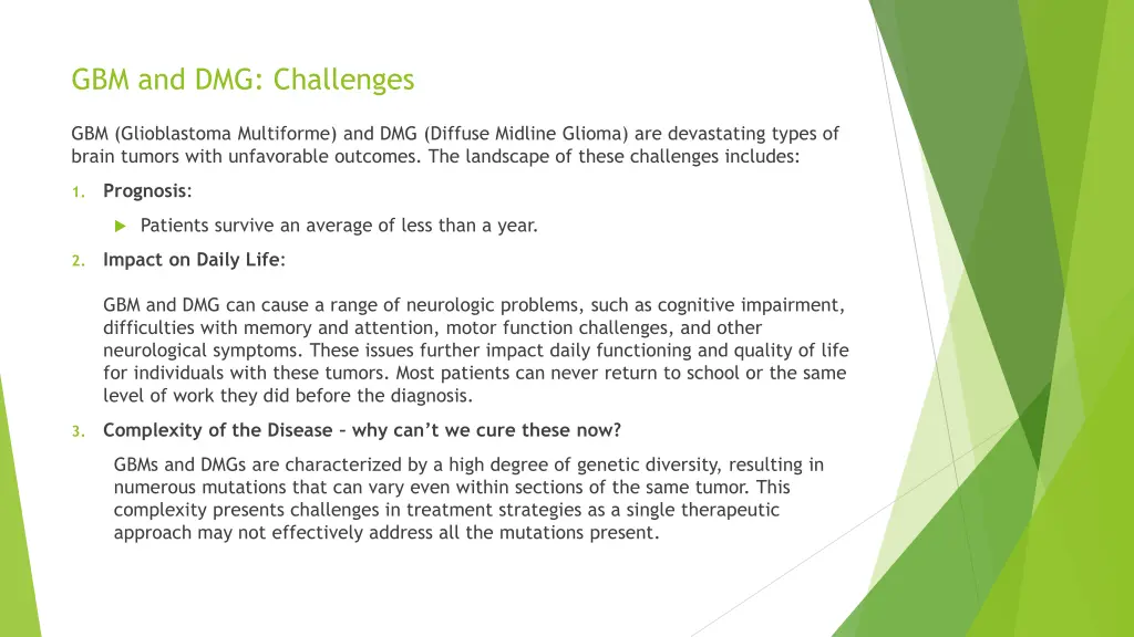 gbm and dmg challenges gbm glioblastoma