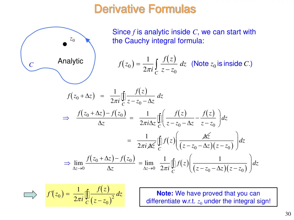 derivative formulas