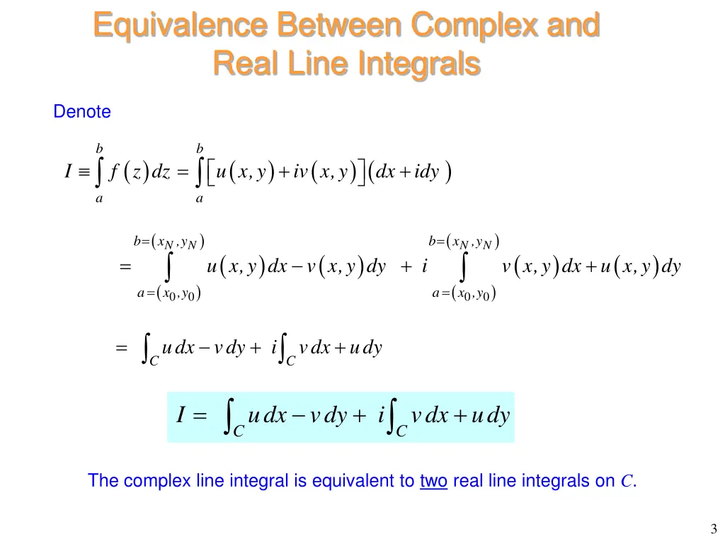 equivalence between complex and real line