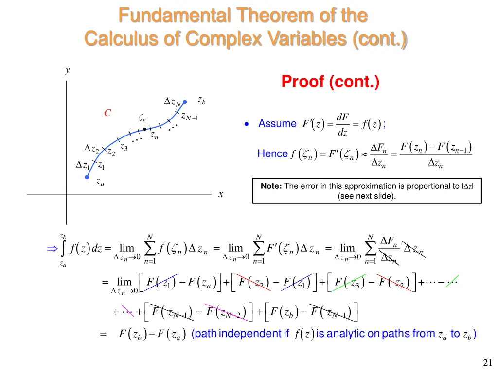 fundamental theorem of the calculus of complex 2