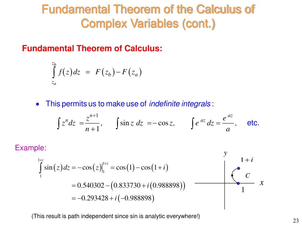 fundamental theorem of the calculus of complex 4