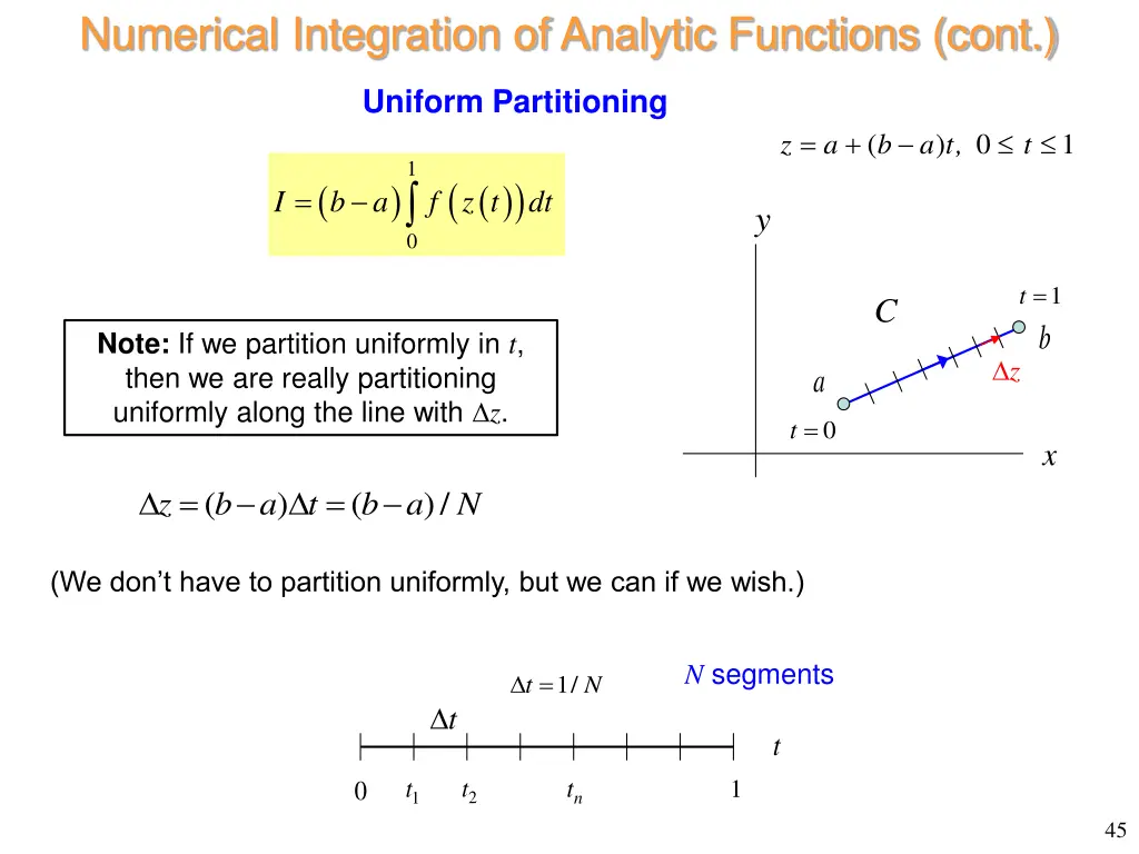 numerical integration of analytic functions cont 2