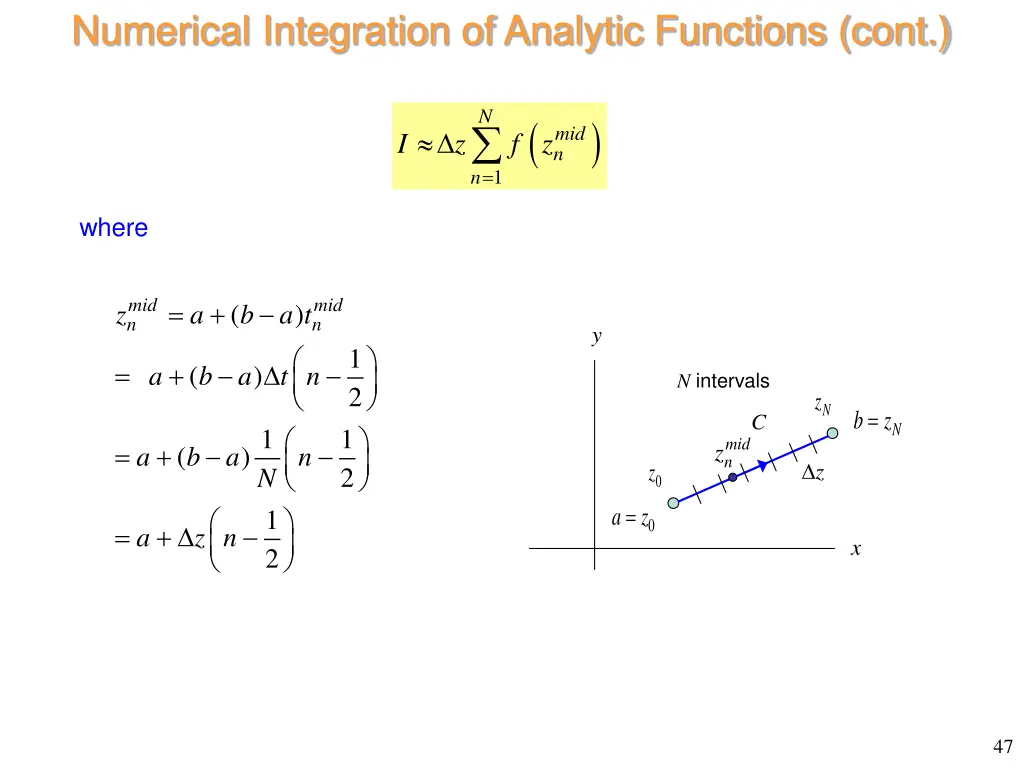 numerical integration of analytic functions cont 4