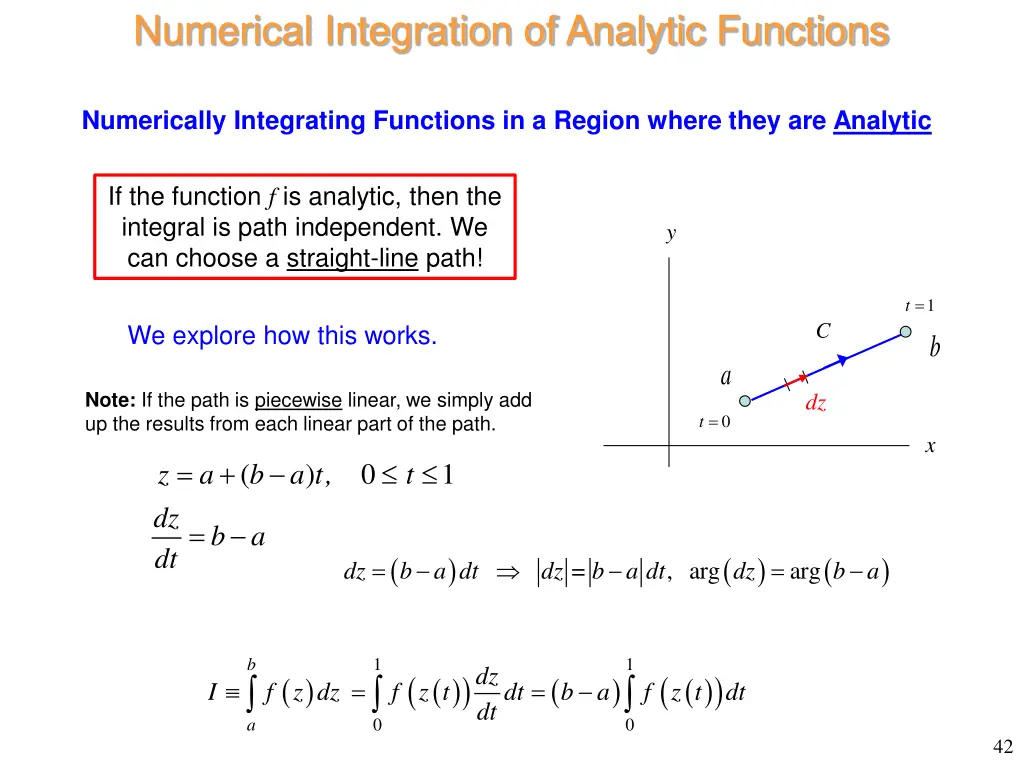 numerical integration of analytic functions