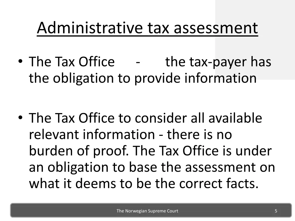 administrative tax assessment