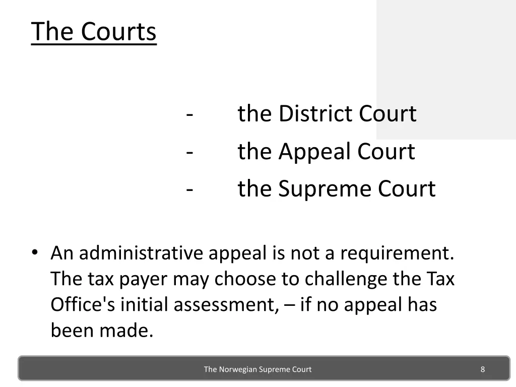 the courts