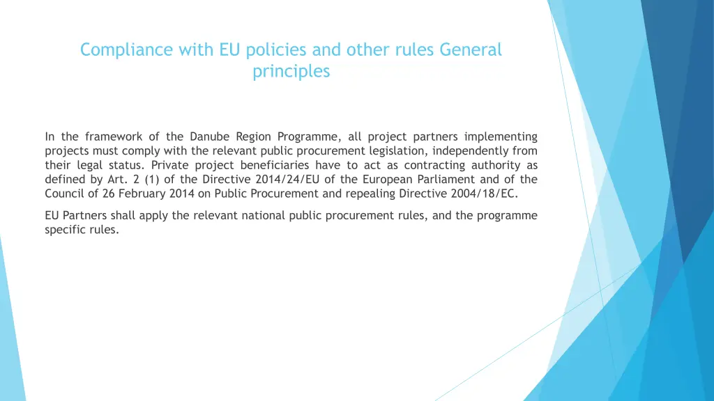compliance with eu policies and other rules