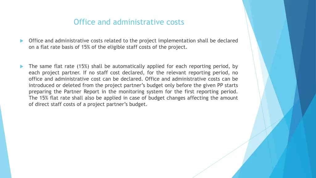 office and administrative costs