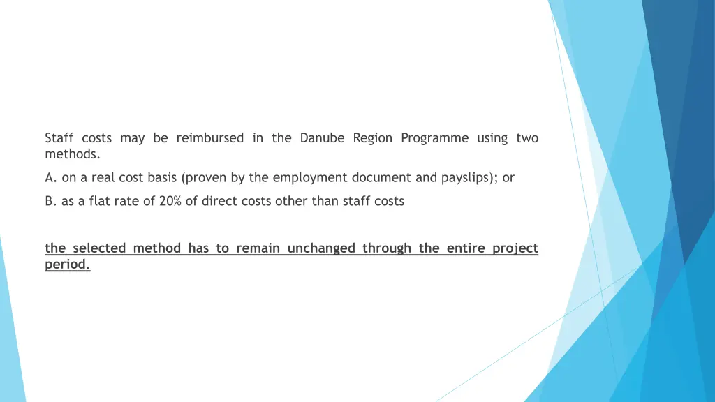 staff costs may be reimbursed in the danube