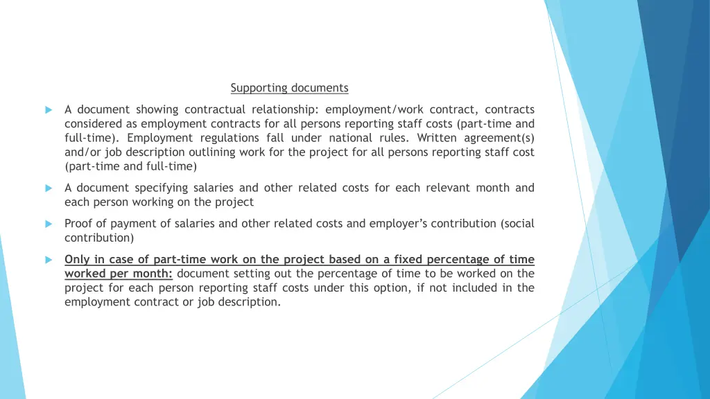 supporting documents